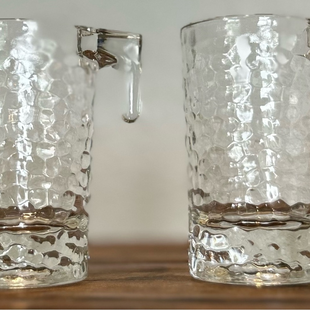 Vintage Libbey Hammered Texture Shot Glasses, Set of 2, 2.75” Tall, EGUC